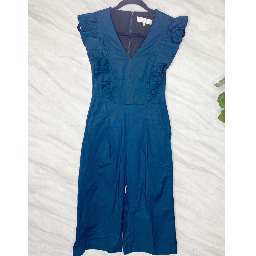 Sea Stevie Ruffled Sleeve Wide-Leg Crop Jumpsuit
 00